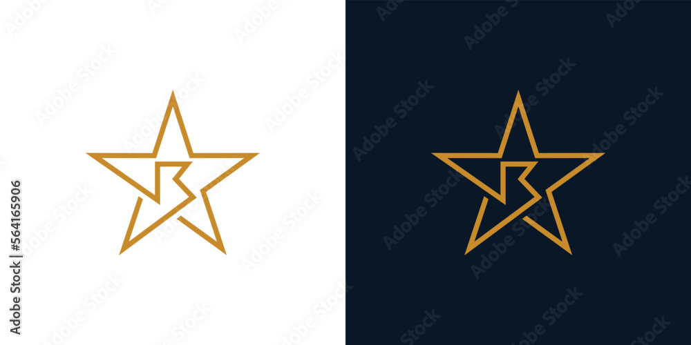 Modern and simple R star logo Modern and simple R star logo