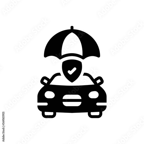Black solid icon for insured