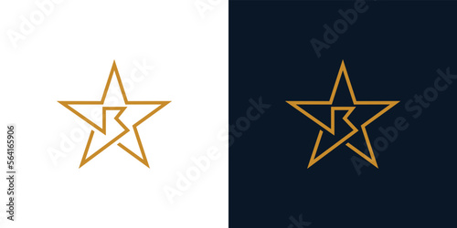 Modern and simple R star logo