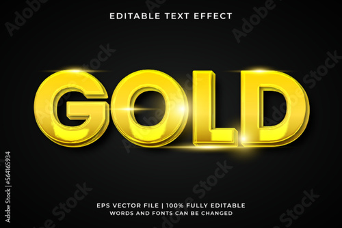 Gold bold editable text effect