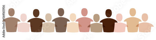 Diversity and multiracial concept. Vector banner of people, teamwork and crowdfunding