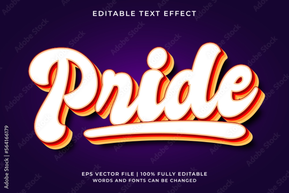Pride text effect vintage retro style Editable text effect