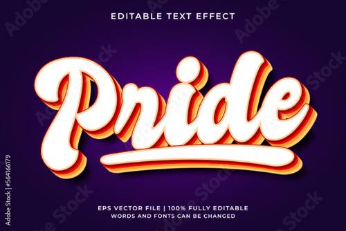 Pride text effect vintage retro style Editable text effect