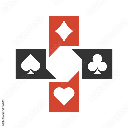 Playing card games icon logo design