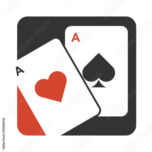 Playing card games icon logo design