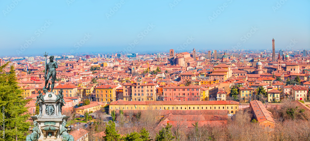 Panoramic view of Bologna - Torre degli Asinelli tower -  Bologna, Italy
