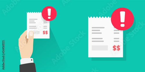 Payment overdue past due icon warning notice reminder vector flat, fine penalty bill unpaid late error graphic illustration clipart, money transfer transaction fraud fail rejected, fee required photo