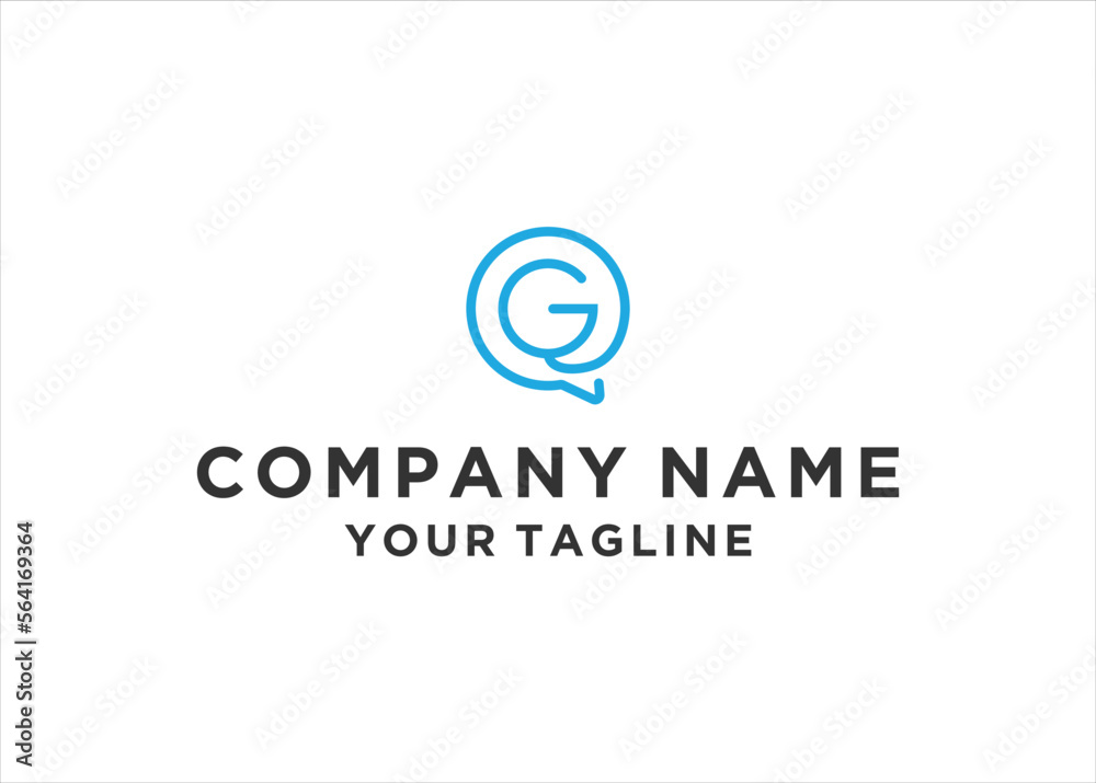 Chat logo vector. letter G and Chat logo design vector.