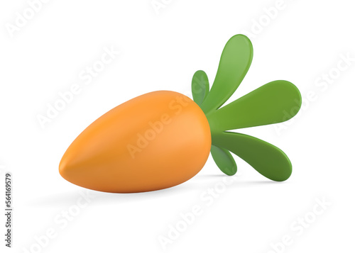 Easter carrot orange seasonal vegetable with green leaves food for rabbit 3d icon realistic vector