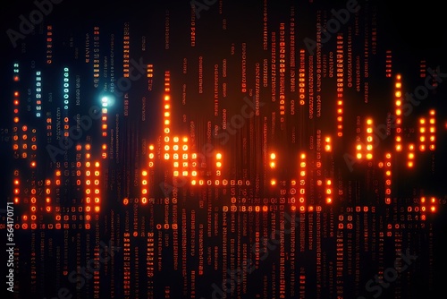 Wallpaper Mural Abstract digital background. Programming / coding / big data concept. Generative art Torontodigital.ca