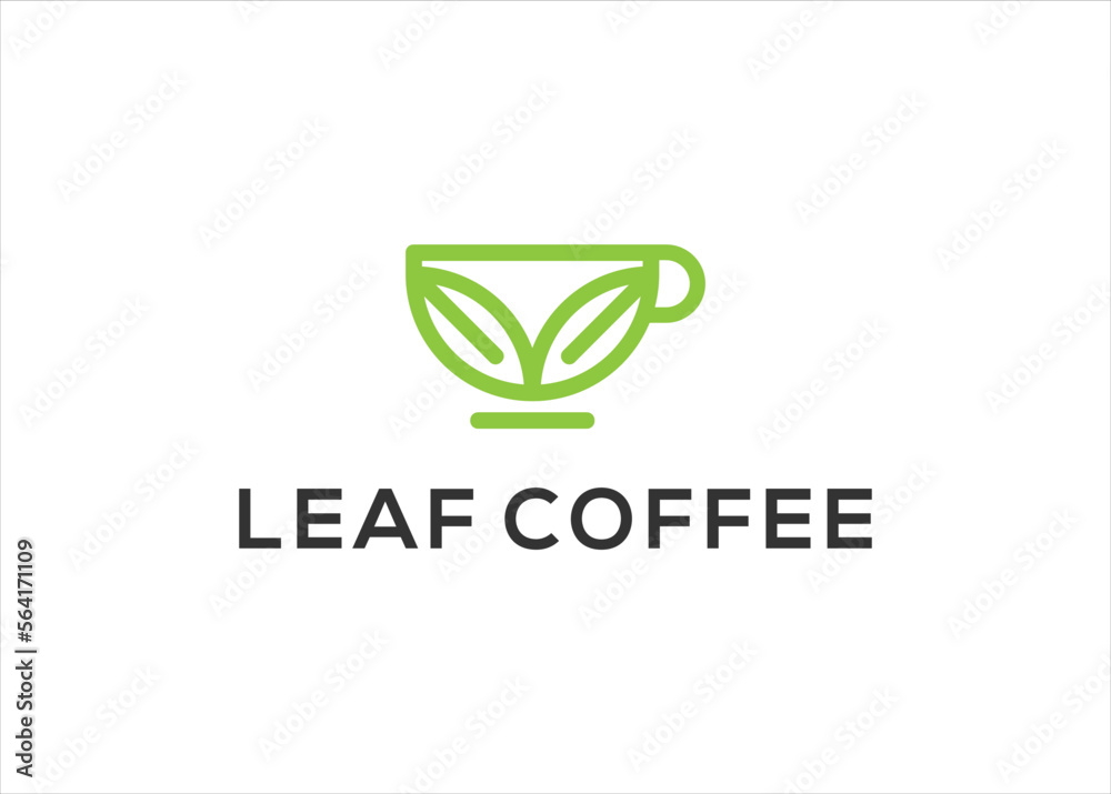 Coffee with Leaf vector, coffee shop logo design vector Coffee with Leaf vector, coffee shop logo design vector