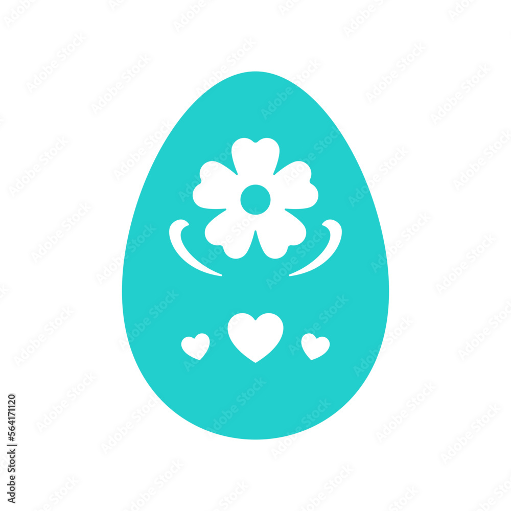 Green Easter egg elegant painted decorative element religious holiday celebration icon vector flat Green Easter egg elegant painted decorative element religious holiday celebration icon vector flat