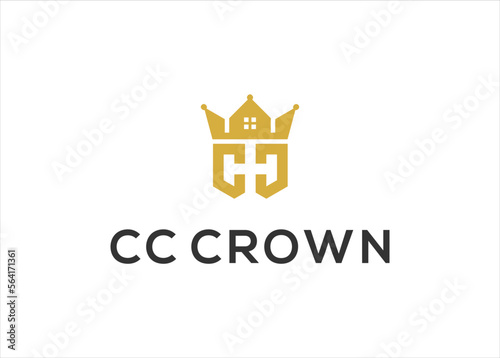 CC letter Crown King logo vector illustration template