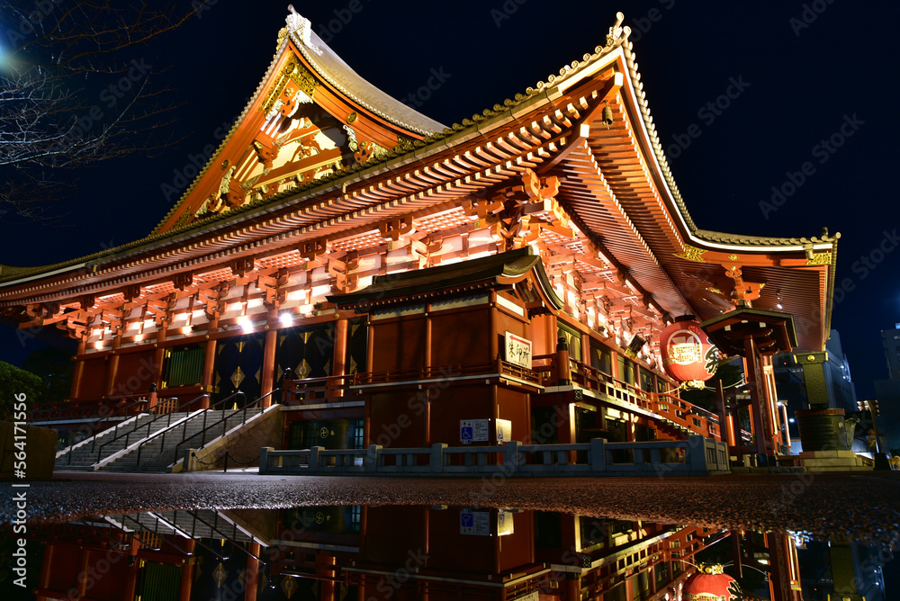 浅草寺のとても美しい夜景