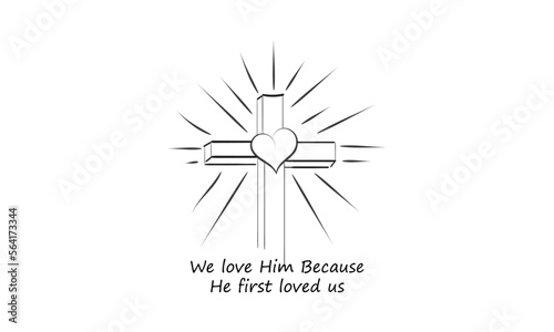 Scripture Illustration for Tattoo design. The message of the Gospel of Jesus Christ. Bible lesson for kids.