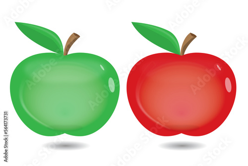 red and green apple