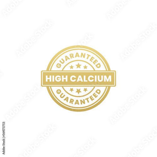 Simple High Calcium Label Vector or High Calcium Logo Vector on Black Background. Best High calcium label for products containing whole milk. For high calcium logos on various products.