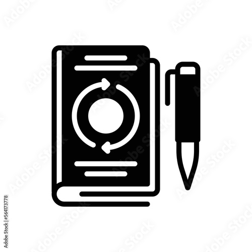 Black solid icon for revision