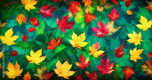 colorful leaves paint backg...