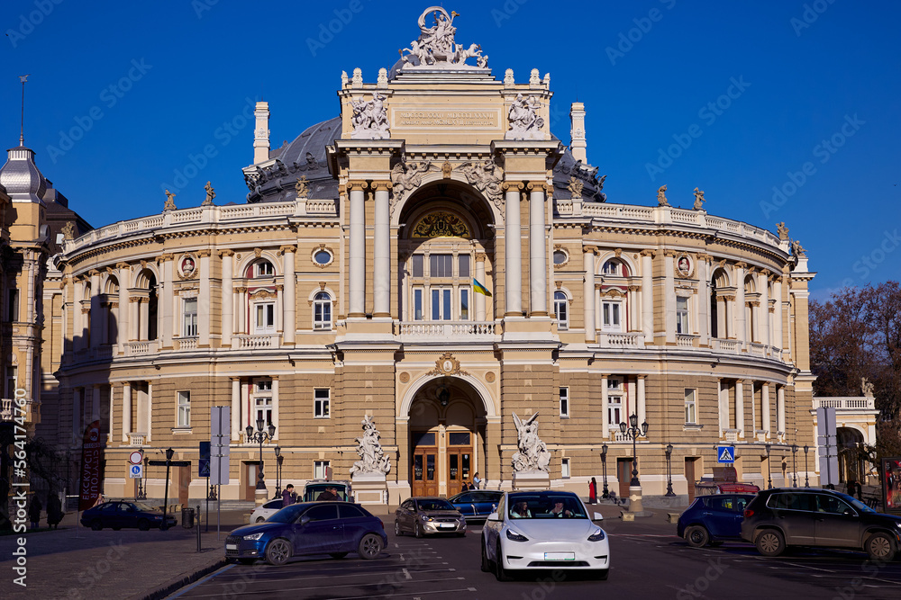 The National Opera and Ballet Theatre in Odessa Ukraine at sunny day