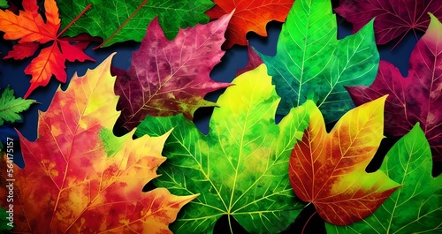 colorful leaves paint backg...