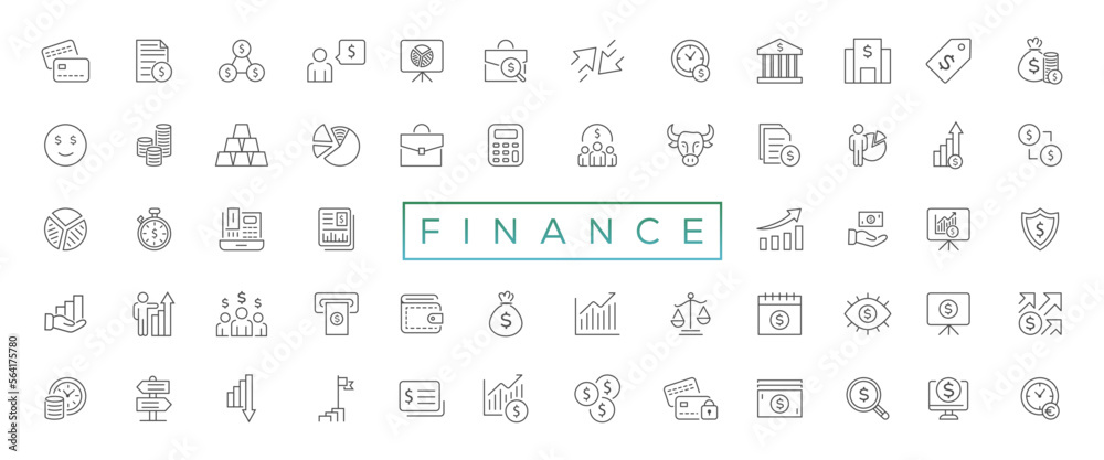Vector business and finance editable stroke line icon set with money, bank, check, law, auction, exchance, payment, wallet, deposit, piggy, calculator, web and more isolated outline thin symbol Vector business and finance editable stroke line icon set with money, bank, check, law, auction, exchance, payment, wallet, deposit, piggy, calculator, web and more isolated outline thin symbol