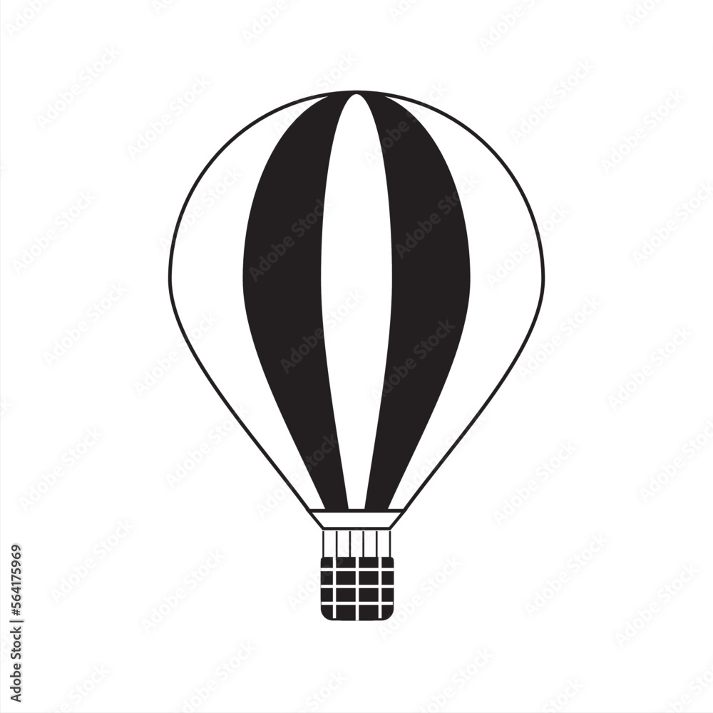Obraz premium Hot air balloon icon for apps and websites with PNG format.