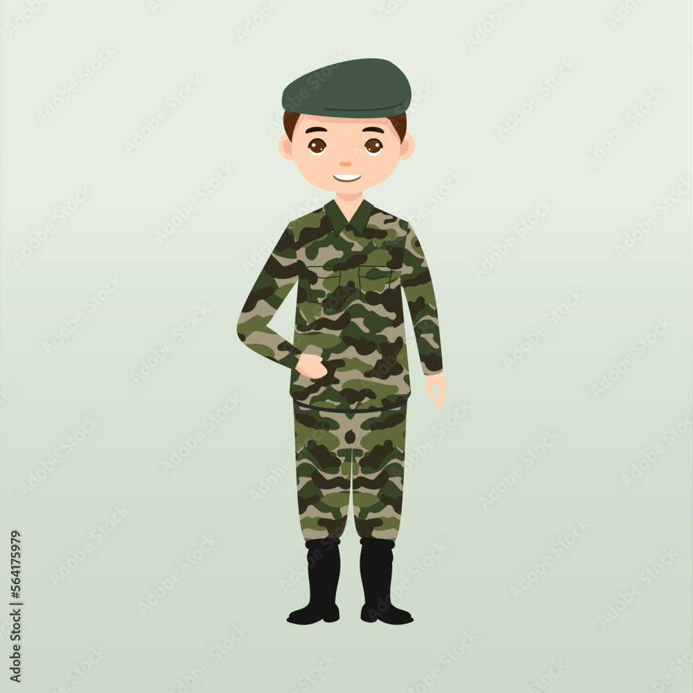 Army soldiers, men in combat uniform saluting. Cute flat cartoon style. Soldier keeps watch on guard. Rangers on border. Commandos team unit. Special force crew. Army or soldier character vector. Army soldiers, men in combat uniform saluting. Cute flat cartoon style. Soldier keeps watch on guard. Rangers on border. Commandos team unit. Special force crew. Army or soldier character vector.