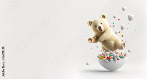 valentine baby bear with generative ai