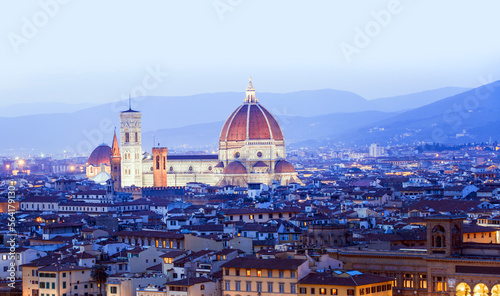 Panorama of Florence and Cathedral of Santa Maria del Fiore  Duomo  in Florence