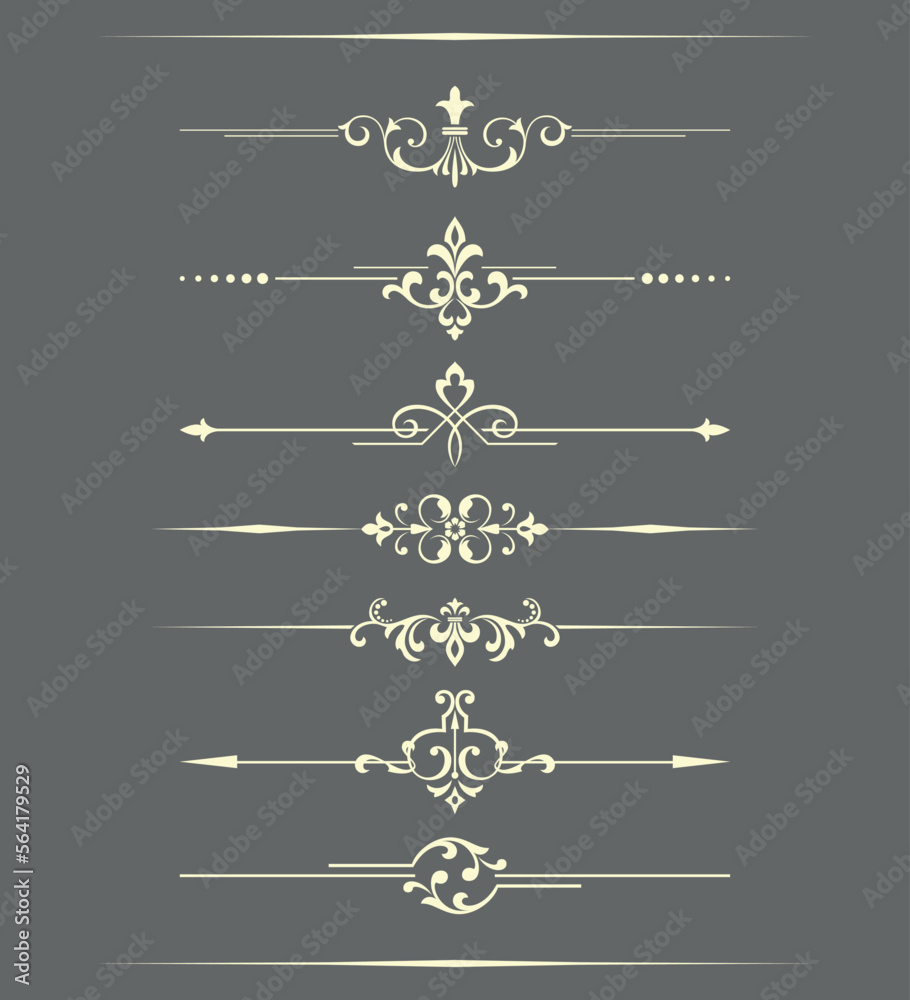 Fototapeta premium Vintage set. Floral elements for design monograms, invitations, frames, menus and labels. Graphic design of the website, cafes, boutiques, hotels, wedding invitations.