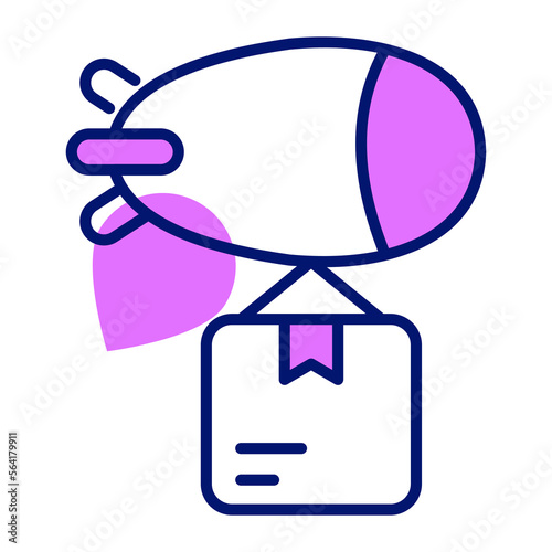 Premium vector of airship delivery in modern style
