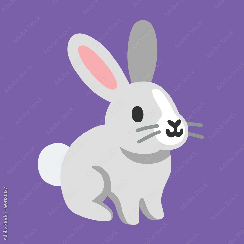 Obraz premium Rabbit vector icon. Isolated spring, Easter, magic, bunny ears, rabbit-based character sign design. 