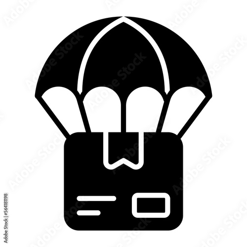 Air balloon with package concept of airship delivery vector