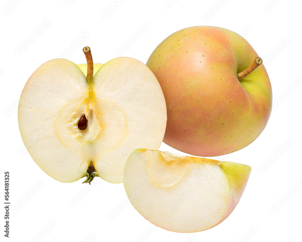 Japanese Green Orin Apple on white, Fresh Yellow and Green Apple Isolated on White background PNG file. Japanese Green Orin Apple on white, Fresh Yellow and Green Apple Isolated on White background PNG file.