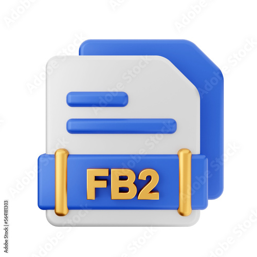 3d file type format fb2 icon illustration photo