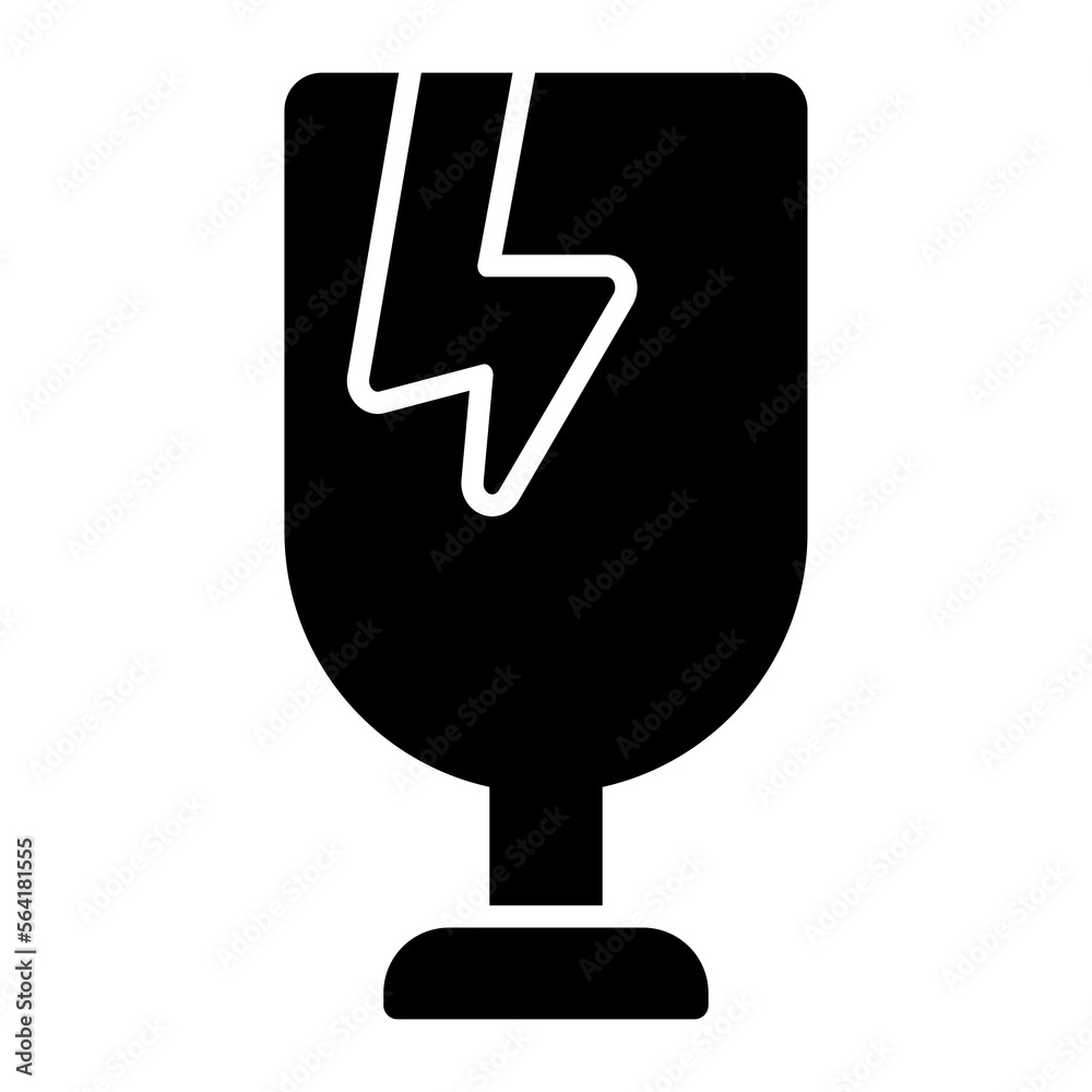 Fragile glass vector icon in modern style premium design Fragile glass vector icon in modern style premium design