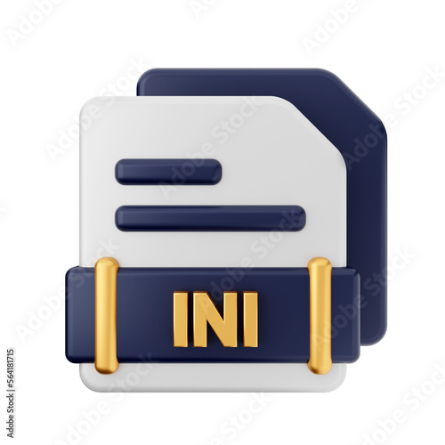 3d file type format ini icon illustration photo