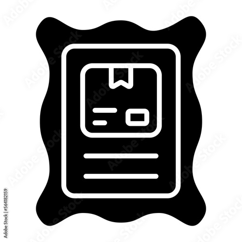 A page having package vector of delivery note in modern style