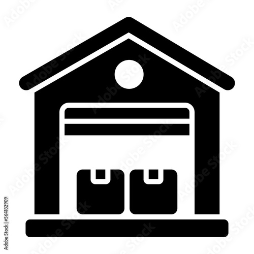Warehouse having cardboards concept of store room vector