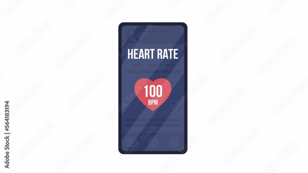 Animated heart rate app on phone. Measuring heartbeat with smartphone. Flat object on white background with alpha channel transparency. Colorful cartoon style 4K video footage of item for animation Animated heart rate app on phone. Measuring heartbeat with smartphone. Flat object on white background with alpha channel transparency. Colorful cartoon style 4K video footage of item for animation