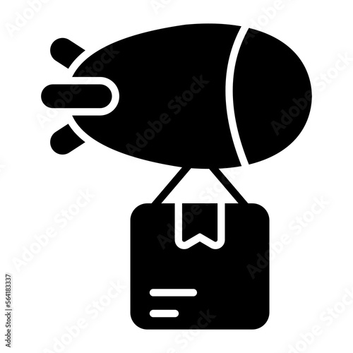 Premium vector of airship delivery in modern style
