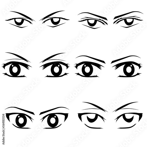 set of eyes vector