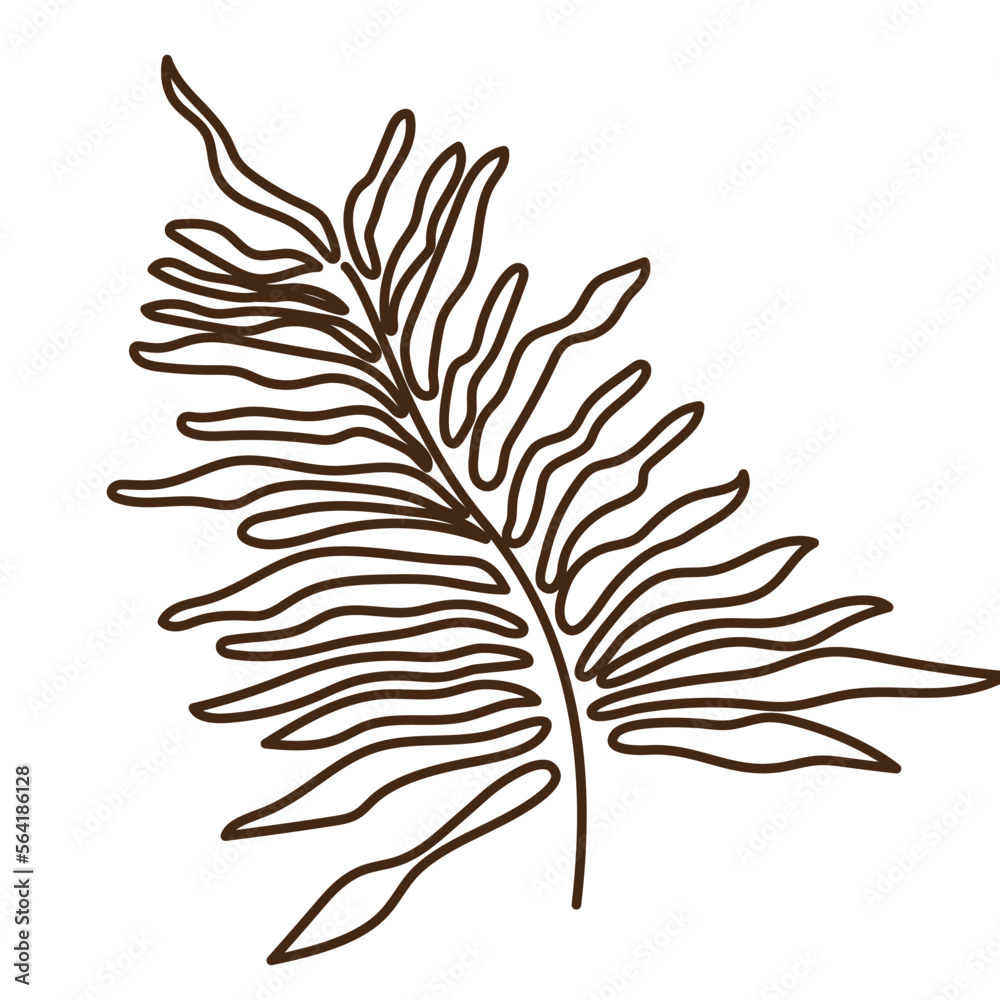 Obraz premium hand drawn shapes and floral leaf design elements. Exotic jungle leaves. Abstract contemporary modern