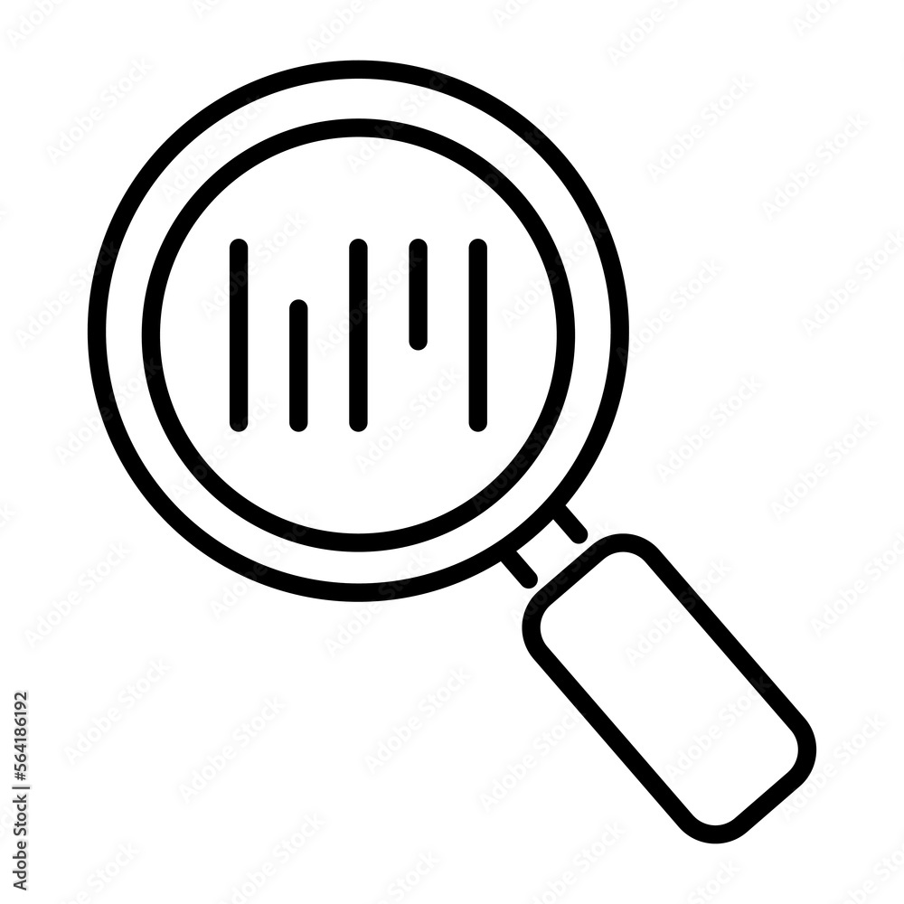 Barcode under magnifier showing concept of barcode scanning Barcode under magnifier showing concept of barcode scanning