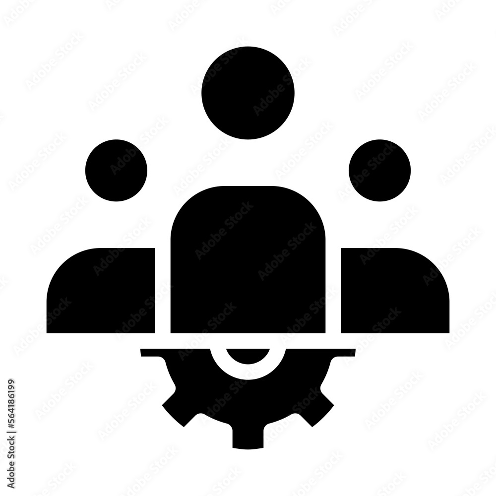 Isolated employees in solid glyph icon on white background. Partnership, recruitment, leadership, teamwork Isolated employees in solid glyph icon on white background. Partnership, recruitment, leadership, teamwork