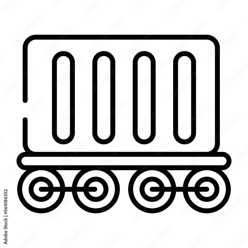 Icon of train cargo container, logistics concept Icon of train cargo container, logistics concept