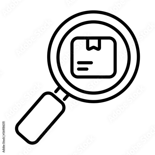 Package under magnifier concept of delivery tracking vector