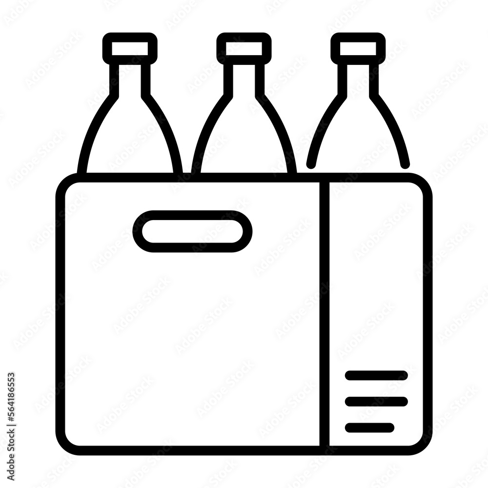An amazing vector icon of bottle crate in editable style An amazing vector icon of bottle crate in editable style