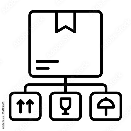 Parcel handling instructions vector icon design for premium use